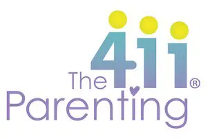 A logo for the 4 1 1 parenting